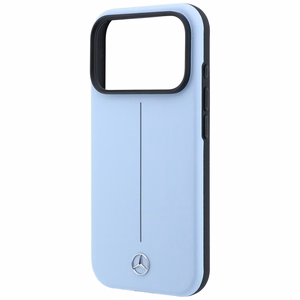 Mercedes Semi Wrap Iconic Line MagSafe nahkainen suojakuori malleille iPhone 18 Pro Max / 17 Pro Max, sininen