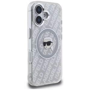 Karl Lagerfeld IML Karl Head Logo MagSafe suojakuori iPhone 16 - harmaa
