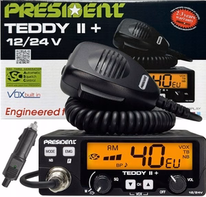 PRESIDENT TEDDY II+ ASC VOX CB-radio, 12/24 V, AM/FM
