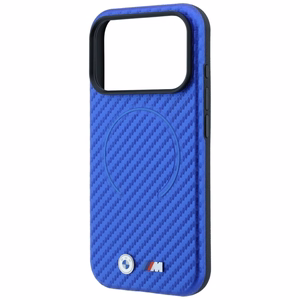 BMW M Carbon Printed Ring MagSafe suojakuori mallille iPhone 17 Pro / 18 Pro – sininen