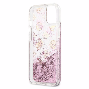 Guess GUHCP13SLGPEPI iPhone 13 mini 5.4" vaaleanpunainen/vaaleanpunainen kovakotelo Peony Liquid Glitter