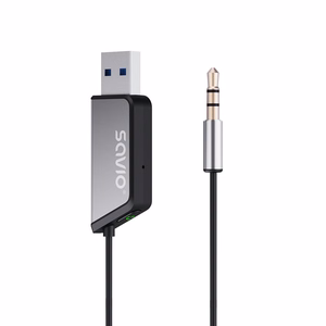 Savio TR-16 – Bluetooth 5.3 AUX -vastaanotin handsfree-puheluille ja Google Assistant/Siri -tuella