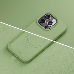 Etteri Silicone Mag case for iPhone 15 Pro 6,1" light green