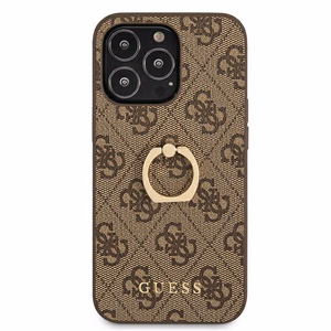 Guess GUHCP13L4GMRBR iPhone 13 Pro / 13 6.1" ruskea/ruskea kovakotelo 4G rengastelineellä varustettuna
