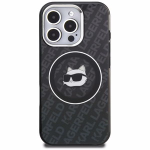 Karl Lagerfeld IML Choupette Head Logo MagSafe Suojakuori iPhone 16 Pro - musta