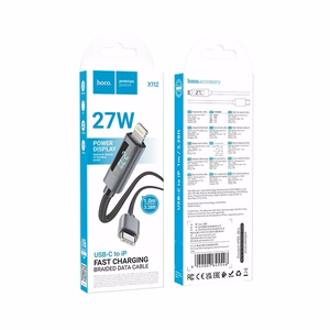 Hoco USB-C - Lightning -kaapeli PD 27W näytöllä 1 m X112 - musta