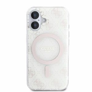 Guess IML 4G Background MagSafe Suojakuori iPhone 16 Plus:lle - valkoinen