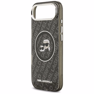 Karl Lagerfeld IML Glitter Karl & Choupette Heads Logo MagSafe -suojakuori iPhone Air - musta