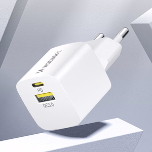 Wozinsky WWCEAC GaN USB-A USB-C 33W Wall Charger - White