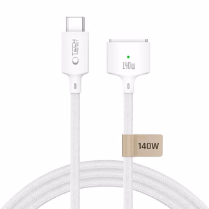 Tech-Protect MMC01 Ultraboost USB-C / MagSafe 3 140W 300cm kaapeli mallille MacBook, valkoinen