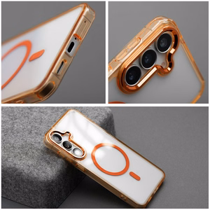 Suojakuori Samsung S26 PLUS Frame Clear Hybrid Mag Cover yhteensopiva MagSafe kanssa hermes oranssi