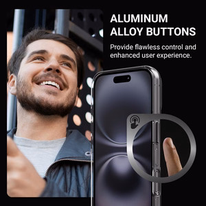 Crong Clear MAG Pro MagSafe suojakuori iPhone 16 -laitteelle, musta