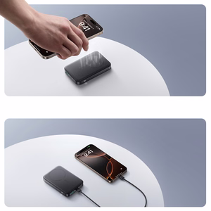 Joyroom JR-PBM12 Power Bank 10000mAh 22.5W MagSafe yhteensopiva, 15W langaton lataus, rengasalustalla - musta