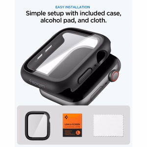Spigen Thin Fit 360 -suojakuori mallille Apple Watch 44 mm – musta