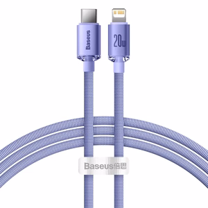 USB Cable Baseus "CAJY000205" Violet "Type-C / Lightning" 200cm (up to 20W)