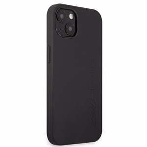Mercedes AMG -nahkainen kuumapainettu suojakuori iPhone 13 / 14 / 15 -malleille, musta