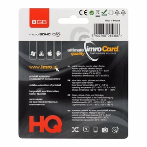 Imro muistikortti 8GB microSDHC cl. 10
