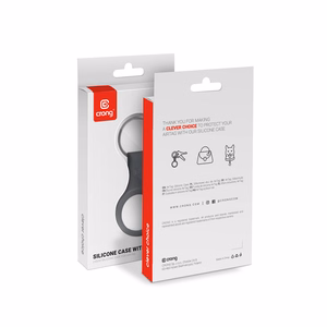 Crong Silicone case for Apple AirTag 1 / 2, with key ring, black