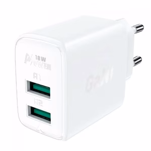 Acefast laturi 2x USB 18W QC 3.0, AFC, FCP valkoinen (A33 white)