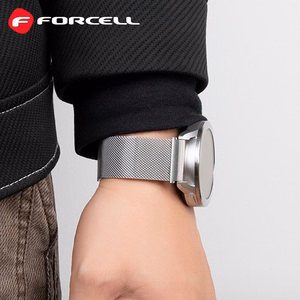 Hihna Samsung Galaxy Watch:lle Forcell F-Design FS11 magneettinen teräs 22 mm hopeinen