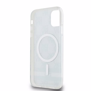 DKNY IML Ruudullinen Mono-kuvio ja Painetut Raidat MagSafe Suojakuori iPhone 11 / Xr:lle - musta