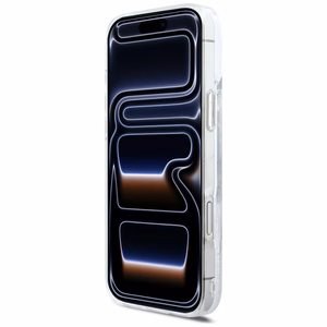Karl Lagerfeld Liquid Glitter Karl Script Logo MagSafe suojakuori iPhone 17 Pro Max läpinäkyvä