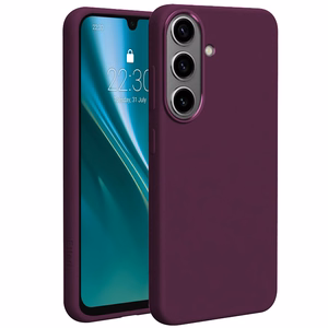 Etteri Silicone Mag -suojakuori Samsung Galaxy S25 -malleille, tumma kirsikanpunainen