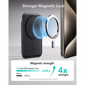 ESR Classic RFID-suojattu MagSafe-magneettikorttikotelo puhelimelle – musta