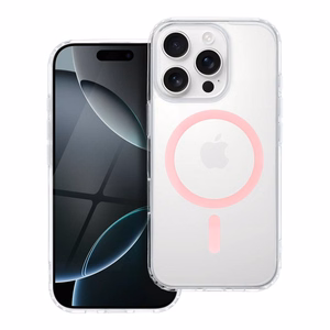 Suojakuori iPhone 13 MINI:lle Drop Glue Colorful Ring Mag Cover MagSafe-yhteensopiva vaaleanpunainen