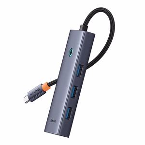 5-in-1-hubi Baseus UltraJoy Series USB-C to HDMI4K@30Hz+3xUSB 3.0+1xPD (harmaa)