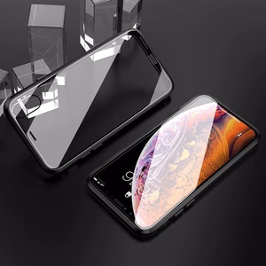 Wozinsky Full Magnetic Case Full Body etu- ja takakuori sisäänrakennettu lasi Vivo X60 musta läpinäkyvä musta läpinäkyvä