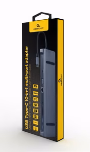 Gembird A-CM-COMBO10-01 10-in-1 USB-C–HDMI/USB 3.0 -sovitin