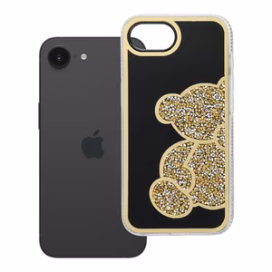 Suojakuori iPhone 16e (SE 4 2025) / 17e:lle Teddy Bear kultainen