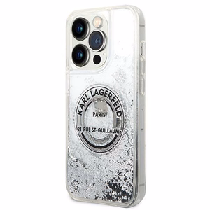 Karl Lagerfeld KLHCP14LLCRSGRS iPhone 14 Pro 6.1 "hopea / hopea kovakotelo Liquid Glitter RSG