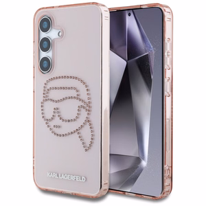 Karl Lagerfeld Rhinestones K. Head Logo Suojakuori Samsung Galaxy S25 Vaaleanpunainen