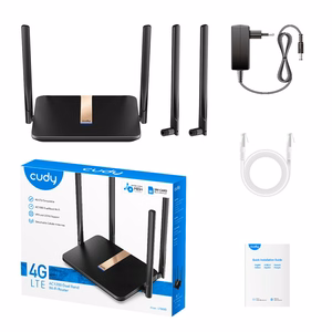 Cudy LT500D langaton reititin Fast Ethernet kaksikaistainen (2,4 GHz / 5 GHz) 4G musta