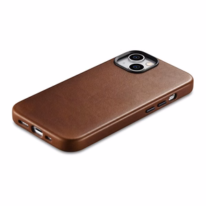 iCarer Öljyvaha Premium Nahkakotelo iPhone 14 Plus Magneettinen nahkakotelo MagSafe ruskea (WMI14220703-RB)
