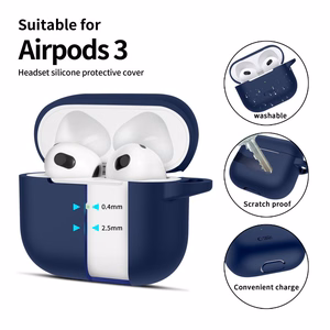 Tech-Protect Silikoninen Hook Suojakuori Apple AirPods 3:lle - sininen