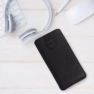 WONDER Deko Pouch Suojakuori (koko L) iPhone 13 Mini/12 Mini/SE 2020/2022/7/8:lle musta