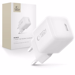 Tech-Protect NCM25 USB-C PD 25W Seinälaturi - Valkoinen