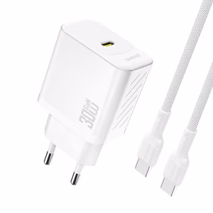 Dudao A27PCEU PD 30W GaN USB-C seinälaturi USB-C kaapelilla - valkoinen