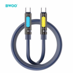 BWOO 240W Type C - Type C datakaapeli tuoksuva RGB-valaisulla musta X325C-C
