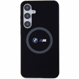 BMW M Silikoninen Printed Ring MagSafe Suojakuori Samsung Galaxy S24+:lle - musta