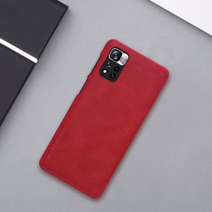 Nillkin Qin Asia Asia Xiaomi Redmi Note 11 Pro + (Kiina) / Redmi Note 11 Pro (Kiina) / Mi11i HyperCharge Camera Protector Holster Cover Flip Case Musta