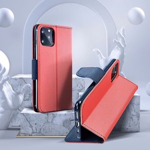 Flip-suojakuori Samsung A37:lle Fancy Book punainen / laivastonsininen