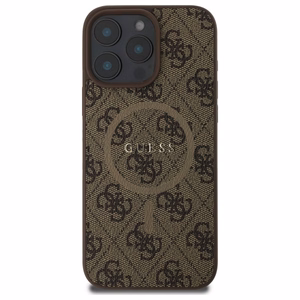 Guess 4G Ring Classic Logo MagSafe Suojakuori iPhone 16 Pro Max:lle - Ruskea