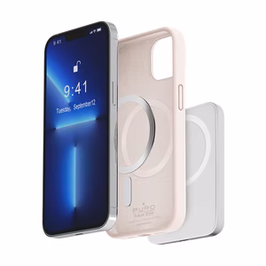 Puro Icon Mag MagSafe Silikoninen Suojakuori iPhone 14 Pro Maxille - vaaleanpunainen