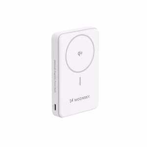 Powerbank Wozinsky WLWP-10KA0Y3WS 22.5W PD Qi2 10000 mAh, jalustalla, 1x USB-A, 1x USB-C - valkoinen