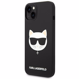 Karl Lagerfeld KLHMP14MSLCHBK iPhone 14 Plus 6.7 kovakuori musta / musta Silicone Choupette Head Magsafe