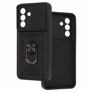 Slide Camera Armor Suojakuori Samsung Galaxy A36 5G:lle musta